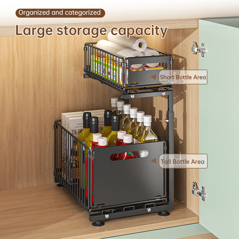 Optimisez chaque centimètre de vos placards – Organisateur coulissant 2 niveaux